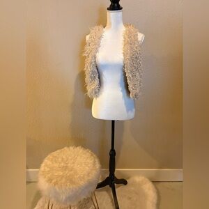 Elegant Cream Faux Fur Vest